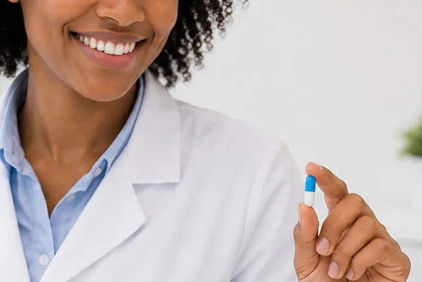 doctor holding medicine