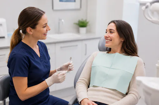 woman at the dental office