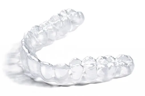 Reveal clear aligner on teeth